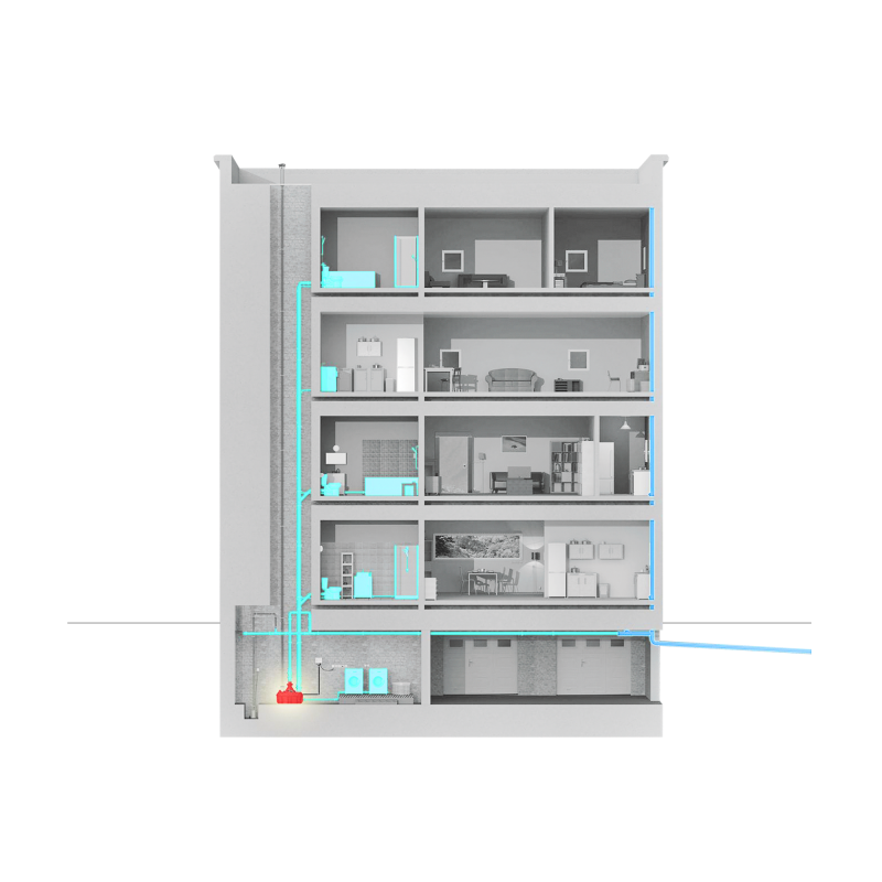 SANICUBIC 1 WP floorstanding wastewater removal station SFA